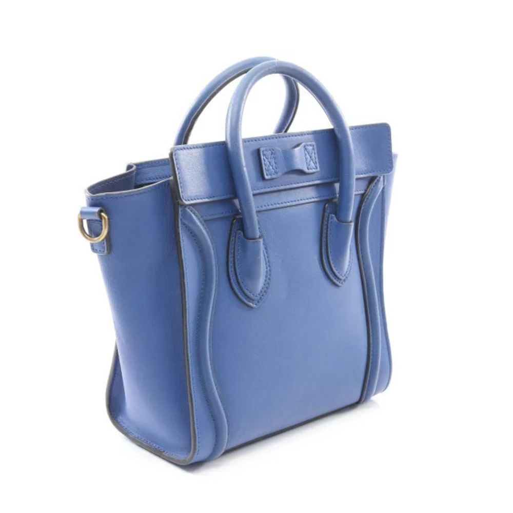 Celine Handbag Leather Luggage Shopper Blue